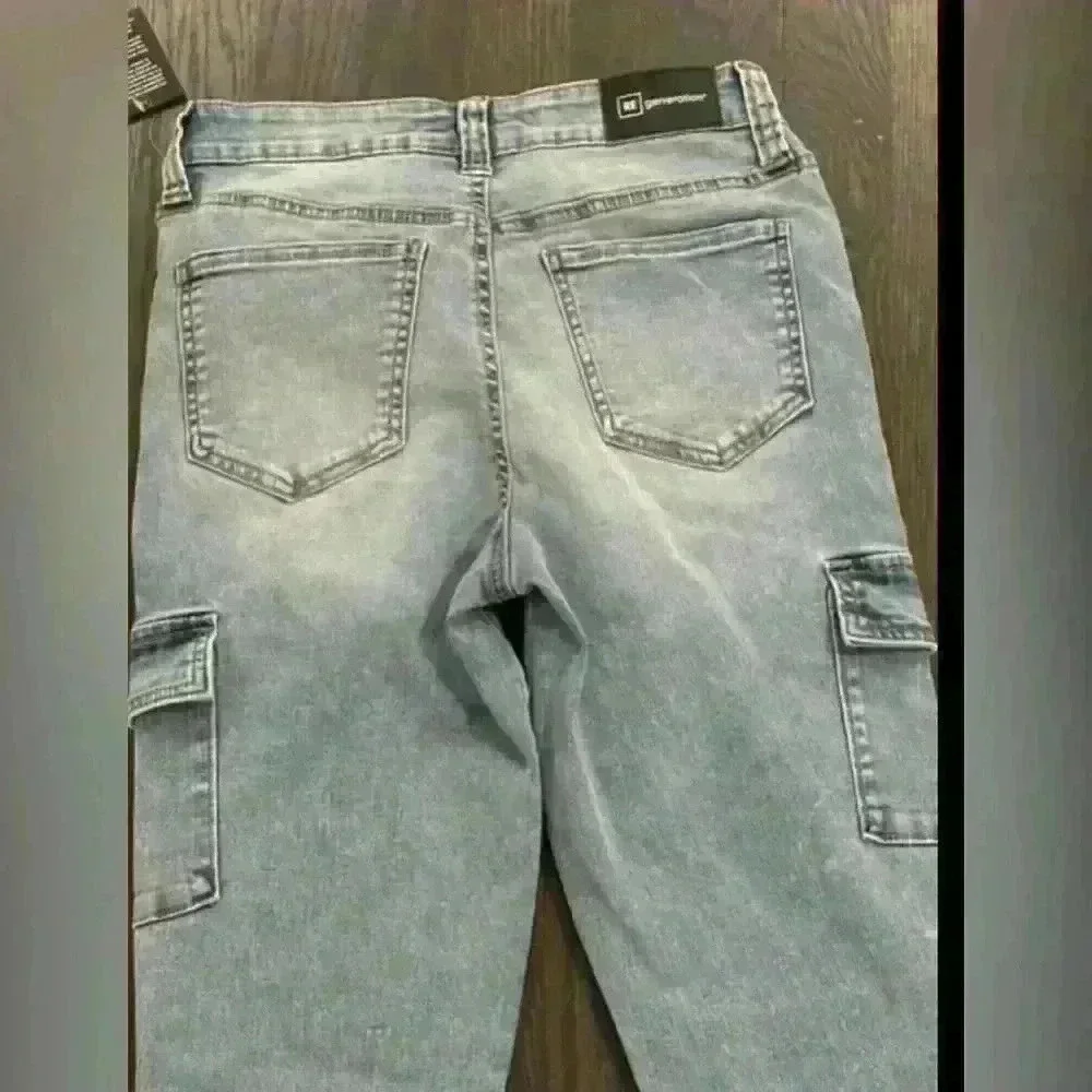 NWT REGENERATION BY CELEBRITY PINK mid rise cargo skinny jeans size 5 juniors - Picture 4 of 6